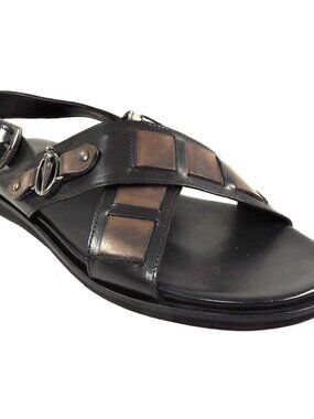 GOODMAN 🇮🇹 MEN'S BROWN SOFT LEATHER COMFORT SUMMER FLAT SANDALS